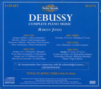 5CD/Dobozkészlet Claude Debussy: Complete Piano Music