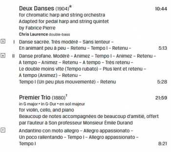 CD Claude Debussy: String Quartet - Piano Trio - Deux Dances - Rêverie 