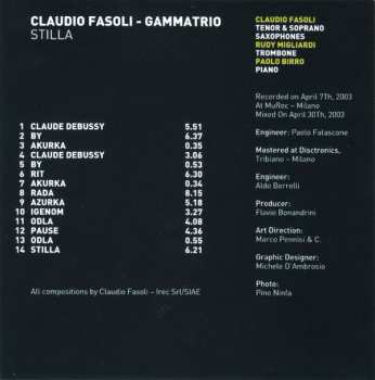 CD Claudio Fasoli - Gammatrio: Stilla