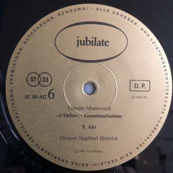 3LP Claudio Monteverdi: L`Orfeo