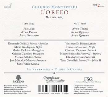 2CD/Dobozkészlet Claudio Monteverdi: L'Orfeo