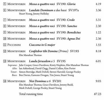 CD Claudio Monteverdi: Messa A Quattro Voci Et Salmi Of 1650 Volume II