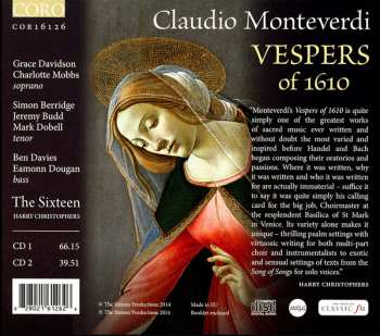 2CD Claudio Monteverdi: Vespers Of 1610