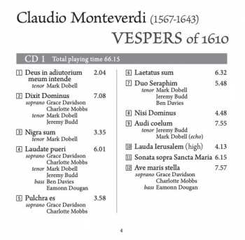 2CD Claudio Monteverdi: Vespers Of 1610