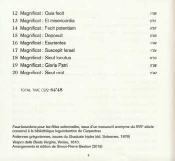 2CD Claudio Monteverdi: Vespro Della Beata Vergine, SV206