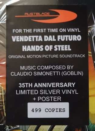 LP Claudio Simonetti: Vendetta Dal Futuro (Hands Of Steel) (Original Motion Picture Soundtrack) LTD | CLR