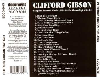 CD Clifford Gibson: Complete Recorded Works 1929-1931 In Chronological Order