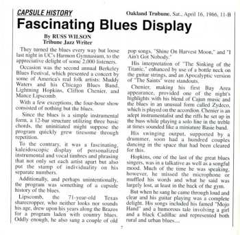 CD Lightnin' Hopkins: Live! At The 1966 Berkeley Blues Festival