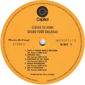 LP Grand Funk Railroad: Closer To Home