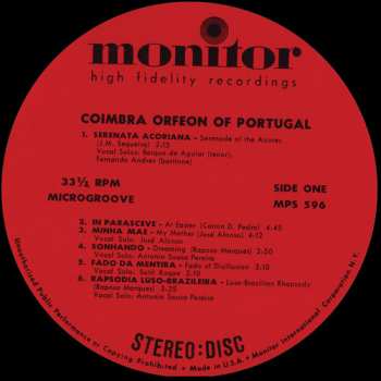Album Coimbra University Chorus: Coimbra Orfeon Of Portugal