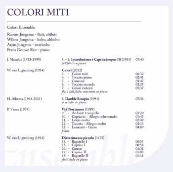 CD Colori Ensemble: Colori Miti