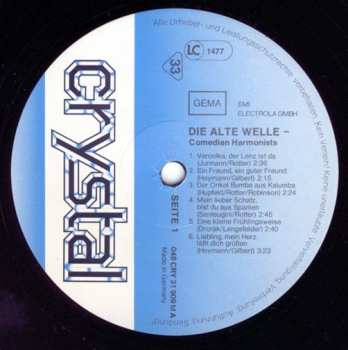 LP Comedian Harmonists: Die Alte Welle