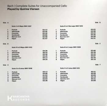 3LP Johann Sebastian Bach: Complete Suites For Unaccompanied Cello