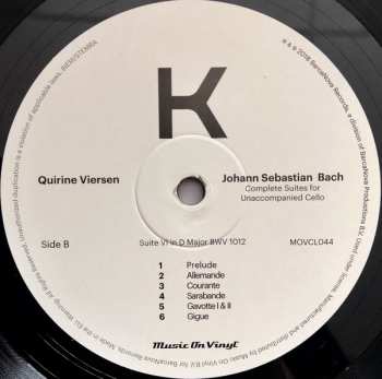 3LP Johann Sebastian Bach: Complete Suites For Unaccompanied Cello