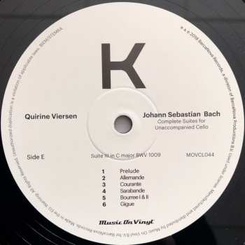 3LP Johann Sebastian Bach: Complete Suites For Unaccompanied Cello