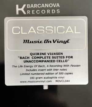 3LP Johann Sebastian Bach: Complete Suites For Unaccompanied Cello