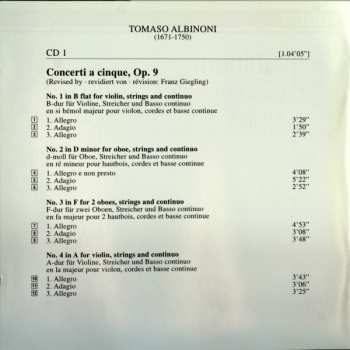 2CD Tomaso Albinoni: Concerti Op. 9 / Adagio