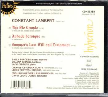 CD Constant Lambert: Summer's Last Will And Testament / The Rio Grande / Aubade Heroïque