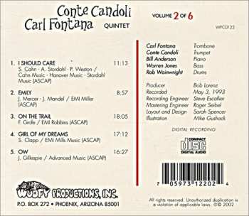 CD Conte Candoli Carl Fontana Quintet: The Complete Phoenix Recordings Volume 2 Of 6