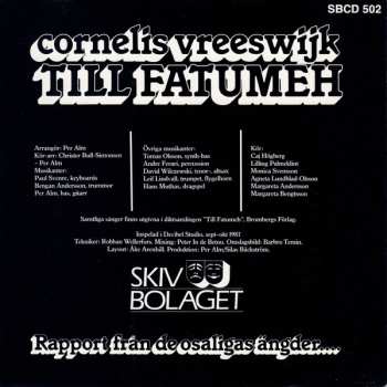 CD Cornelis Vreeswijk: Till Fatumeh (Rapport Från De Osaligas Ängder....)