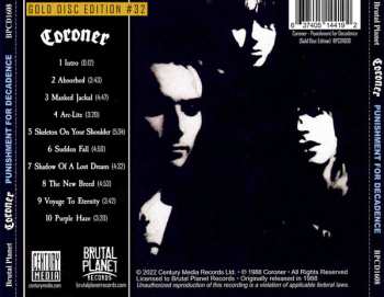 CD Coroner: Punishment For Decadence CLR | LTD