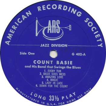 LP Count Basie: Count Basie And His Band That Swings The Blues CLR