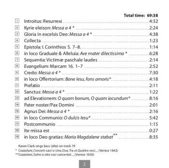 CD Chiara Margarita Cozzolani: Messa Paschale