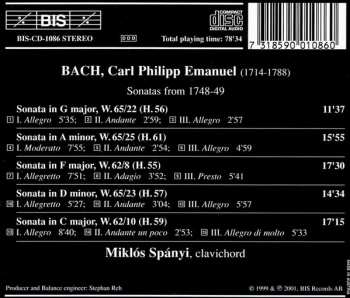 CD Carl Philipp Emanuel Bach: Sonatas From 1748-49