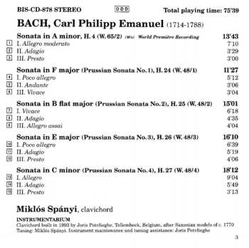CD Carl Philipp Emanuel Bach: The Prussian Sonatas I