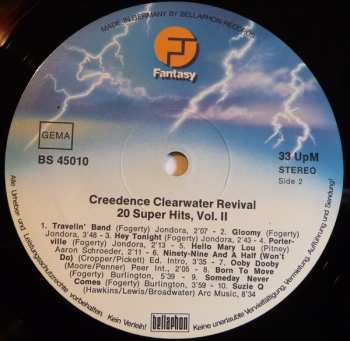 LP Creedence Clearwater Revival: 20 Super Hits, Vol. II