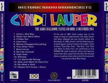 CD Cyndi Lauper: The Agora Ballroom, Cleveland Ohio, 14 December 1983