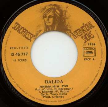 SP Dalida: Anima Mia / Ta Femme