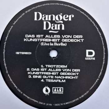 2LP Danger Dan: Das Ist Alles Von Der Kunstfreiheit Gedeckt (Live In Berlin)