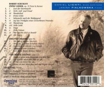 CD Janina Fialkowska: Daniel Lichti Sings Brahms And Schumann 