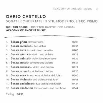 CD The Academy Of Ancient Music: Sonate Concertate In Stil Moderno, Libro Primo