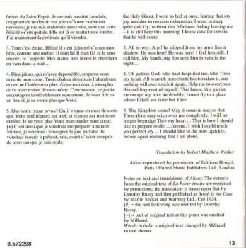 CD Darius Milhaud: Alissa • L'Amour Chante • Poèmes Juifs