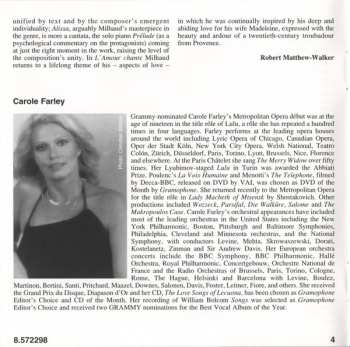 CD Darius Milhaud: Alissa • L'Amour Chante • Poèmes Juifs