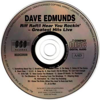 CD Dave Edmunds: Riff Raff / I Hear You Rockin' - Greatest Hits Live