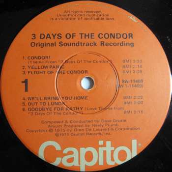 CD Dave Grusin: 3 Days Of The Condor - O.s.t.