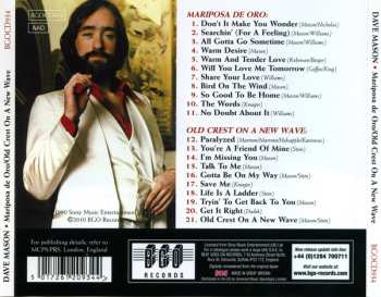 CD Dave Mason: Mariposa De Oro / Old Crest On A New Wave
