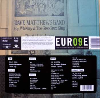 3CD/DVD/Dobozkészlet Dave Matthews Band: Europe 2009 LTD