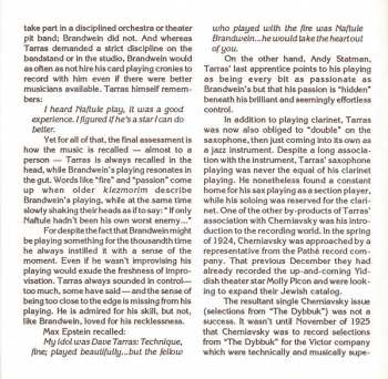 CD Dave Tarras: Yiddish-American Klezmer Music 1925-1956