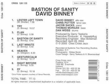 CD David Binney: Bastion Of Sanity