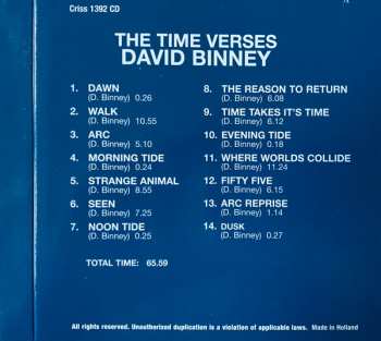 CD David Binney: The Time Verses