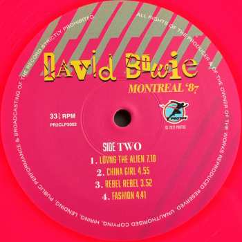 2LP David Bowie: Montreal '87 NUM | LTD | CLR