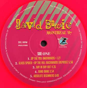 2LP David Bowie: Montreal '87 NUM | LTD | CLR