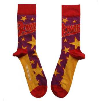 Merch David Bowie: David Bowie Unisex Ankle Socks: Stars Infill (purple) (uk Size 4 - 7) 36 - 42