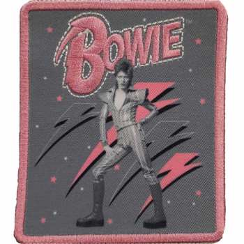 Merch David Bowie: Felvarró Pink Flash Woven Logo David Bowie