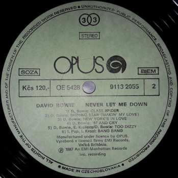 LP David Bowie: Never Let Me Down