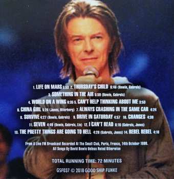CD David Bowie: Small Club Broadcast: Paris Show 1999